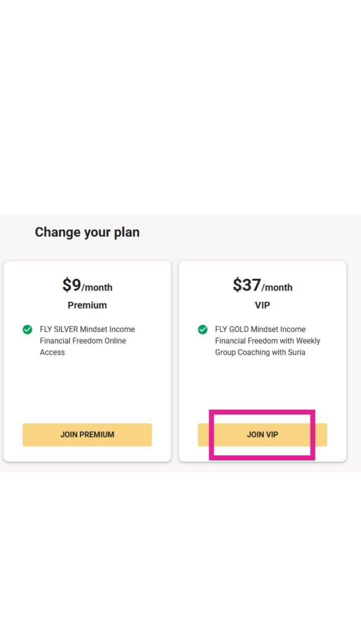 Change your plan - Join VIP